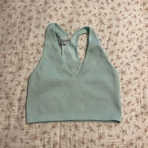 Mint Green Ribbed Women's Top